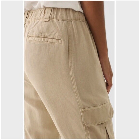 FAHERTY Arlie Day Cargo Casual Pant Linen Soft Blend Safari Beige Large $148 NWT - Picture 3 of 12